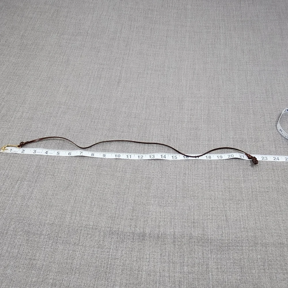 Miansai Gold Fish Hook Brown  Leather Wrap Bracelet Or Necklace. - Picture 3 of 4